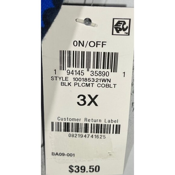 Style &Co Womens Size 3X Boho Floral dark Blue Print Blouse - Picture 7 of 8